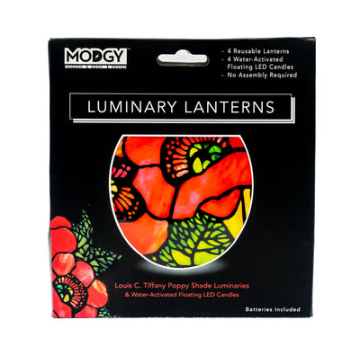 Louis C. Tiffany Poppy Luminaries - 4 Per Pack