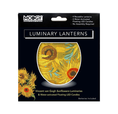 Van Gogh Sunflowers Luminaries - 4 Per Pack