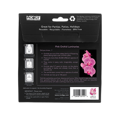 Pink Orchid Luminaries - 4 Per Pack