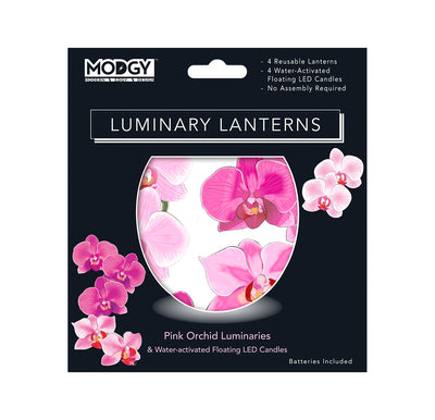 Pink Orchid Luminaries - 4 Per Pack