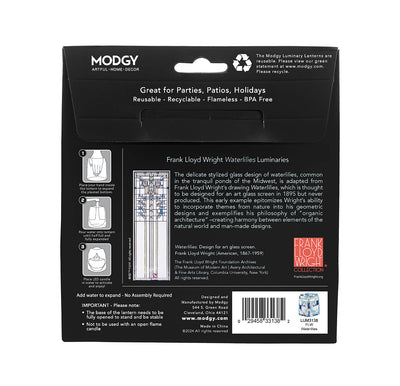 Frank Lloyd Wright Waterlilies Luminary - 4 per pack