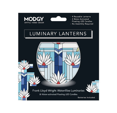 Frank Lloyd Wright Waterlilies Luminary - 4 per pack