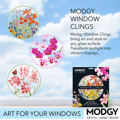 Modgy Window Cling Mixed Florals Set of 3