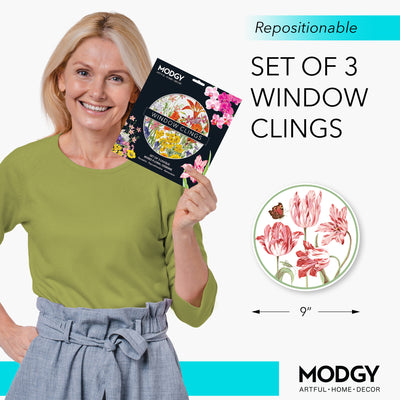Modgy Window Cling Mixed Florals Set of 3