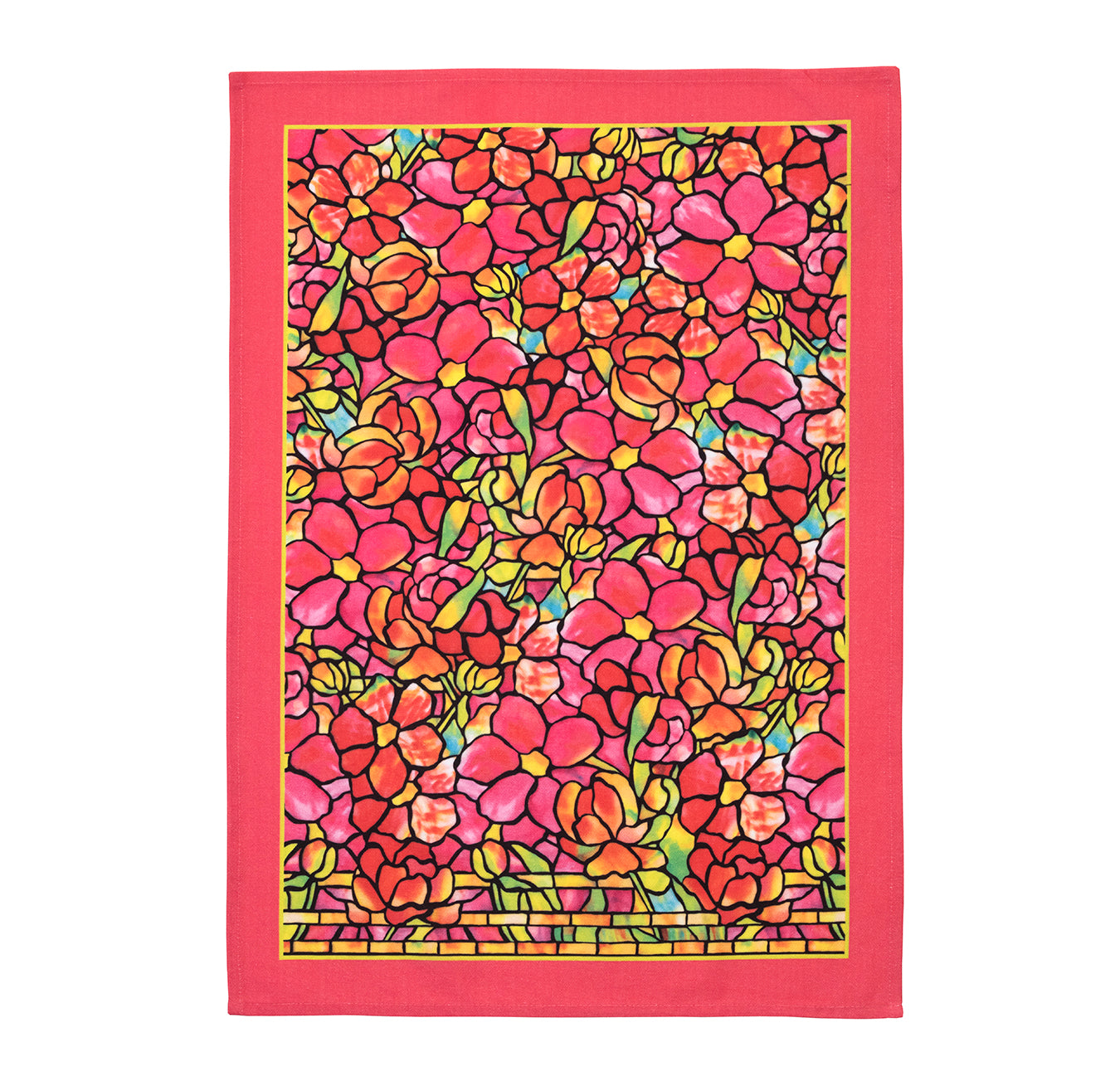 Louis C. Tiffany Pink Peony Tea Towel