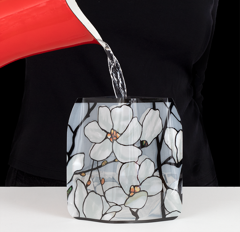 Fill half-way with water