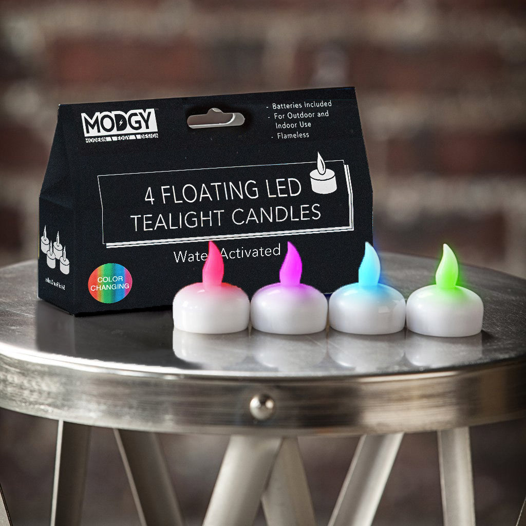 Water-Activated LED Floating Multi-Color Candles, Pack of Four - Modgy