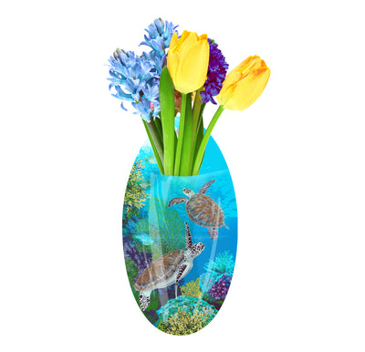 Sea Turtles Large Suction-Cup Vase