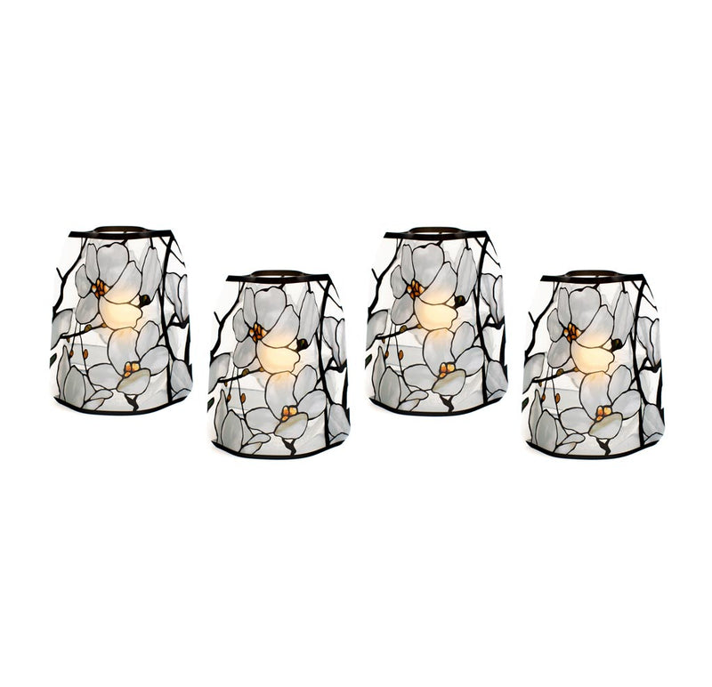 Louis C. Tiffany Magnolia Window Luminaries- 4 Per Pack