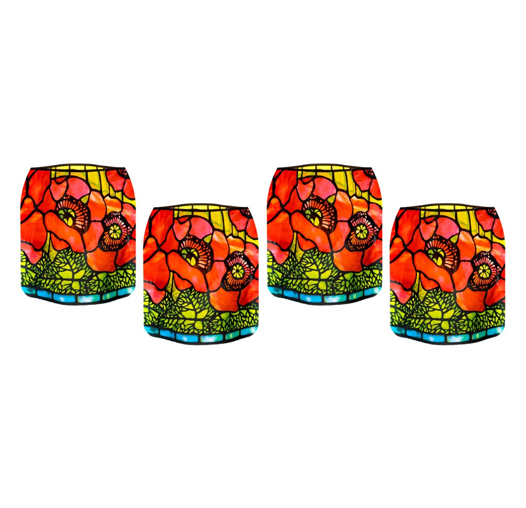 Louis C. Tiffany Poppies Luminaries - 4 Per Pack