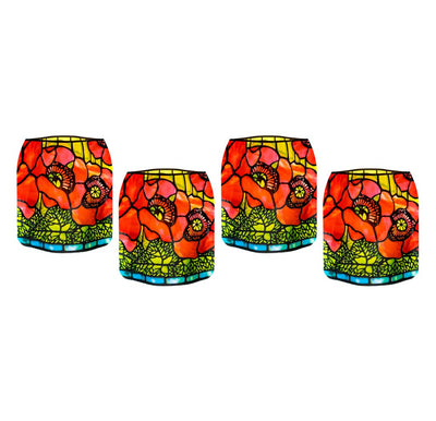 Louis C. Tiffany Poppy Luminaries - 4 Per Pack