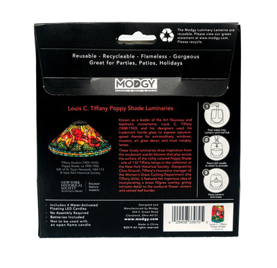 Louis C. Tiffany Poppies Luminaries - 4 Per Pack
