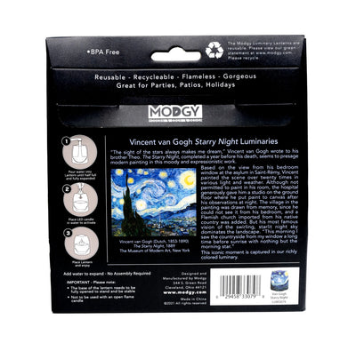 Vincent Van Gogh Starry Night Luminaries - 4 Per Pack