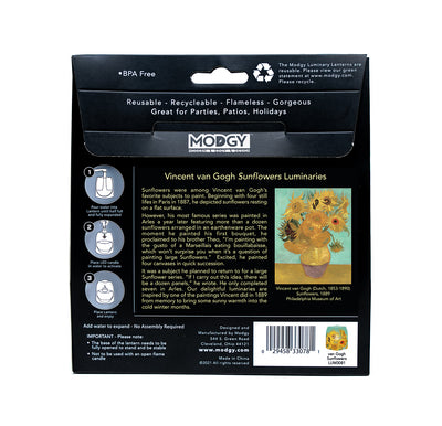 Van Gogh Sunflowers Luminaries - 4 Per Pack