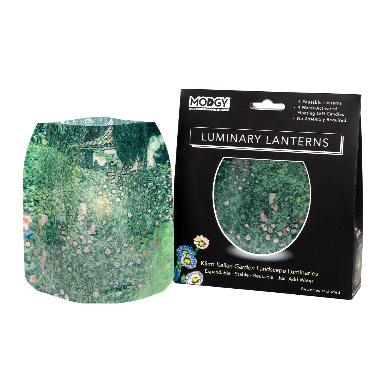 Gustav Klimt Italian Garden Landscape Luminaries - 4 Per Pack