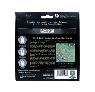 Gustav Klimt Italian Garden Landscape Luminaries - 4 Per Pack