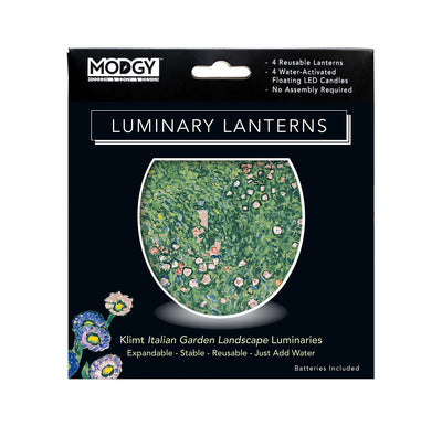 Gustav Klimt Italian Garden Landscape Luminaries - 4 Per Pack