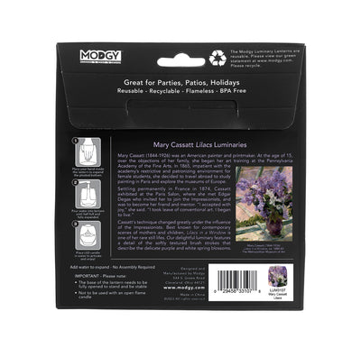 Mary Cassatt Lilacs Luminaries - 4 Per Pack