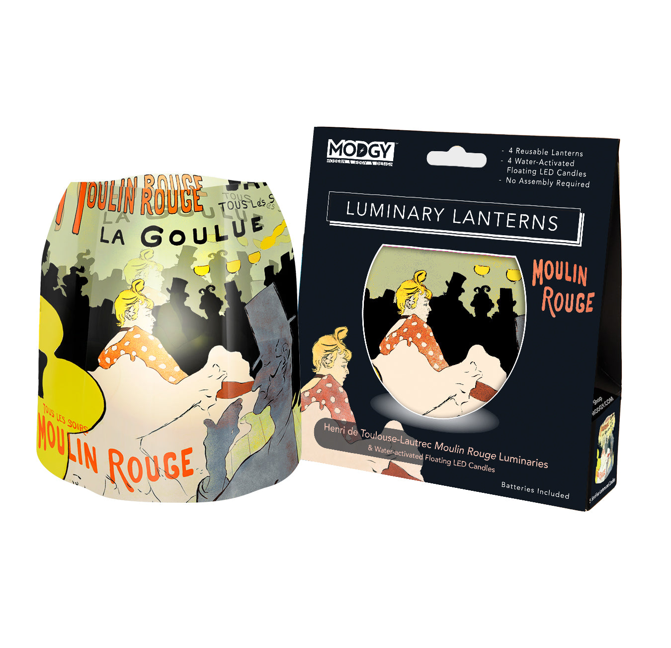 Henri de Toulouse-Lautrec Moulin Rouge Luminaries - 4 Per Pack