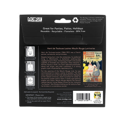 Henri de Toulouse-Lautrec Moulin Rouge Luminaries - 4 Per Pack