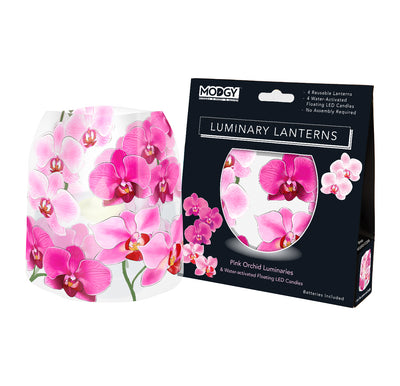 Pink Orchid Luminaries - 4 Per Pack