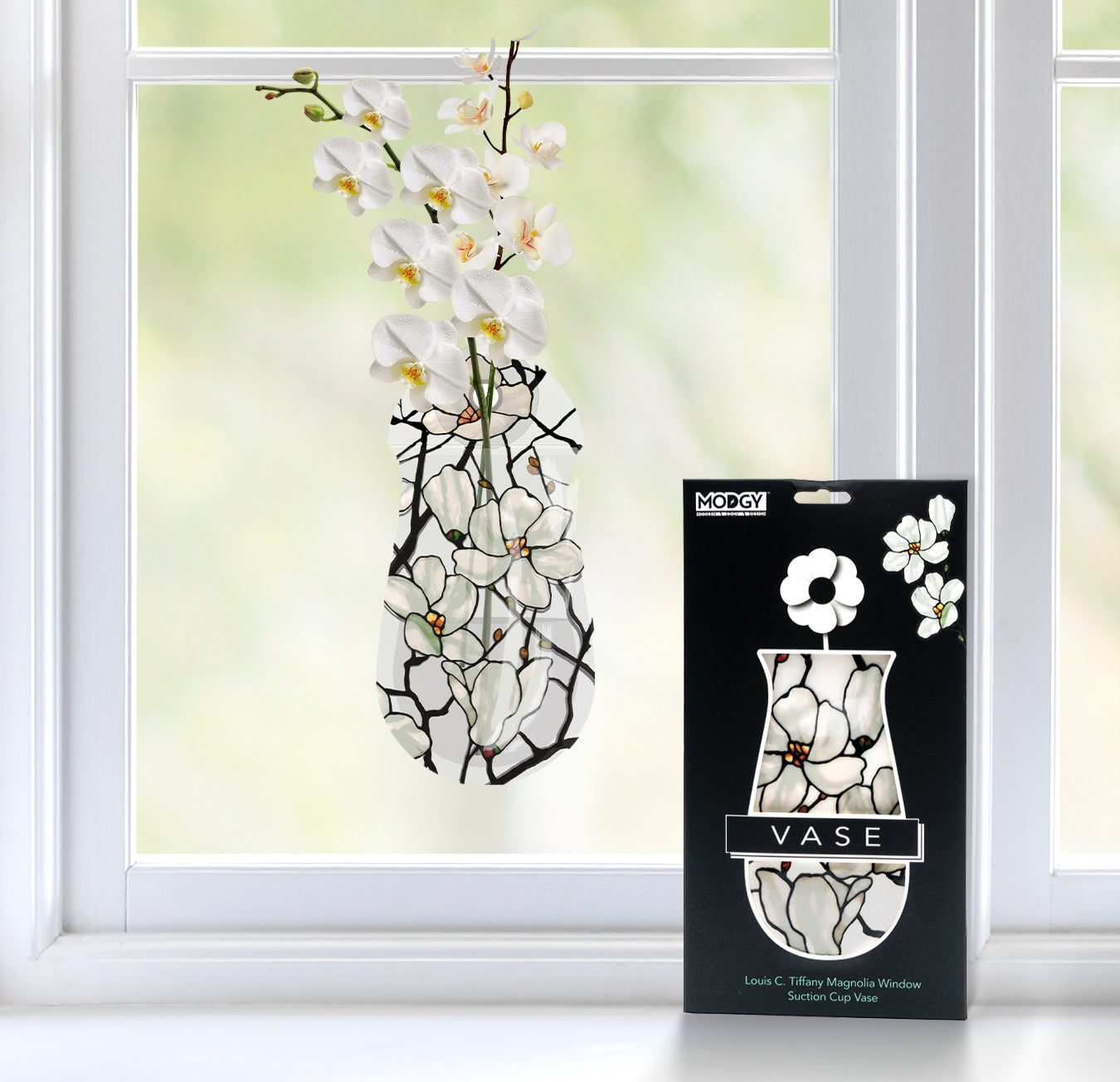 Louis C. Tiffany Magnolia Window Suction Cup Bud Vase