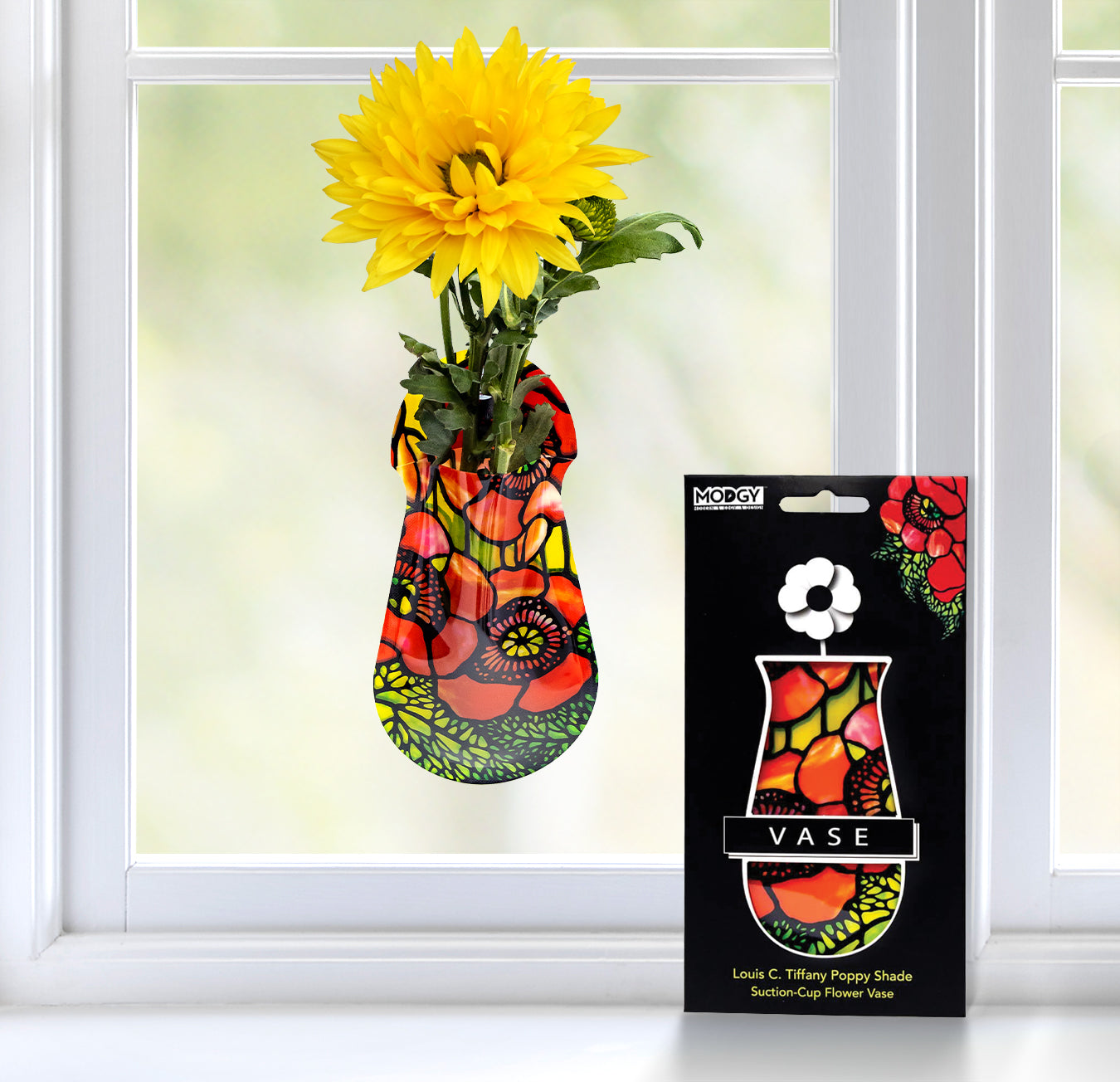 Louis C. Tiffany Poppies Suction Cup Bud Vase