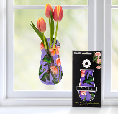 John J. Audubon Hummingbird Suction Cup Bud Vase