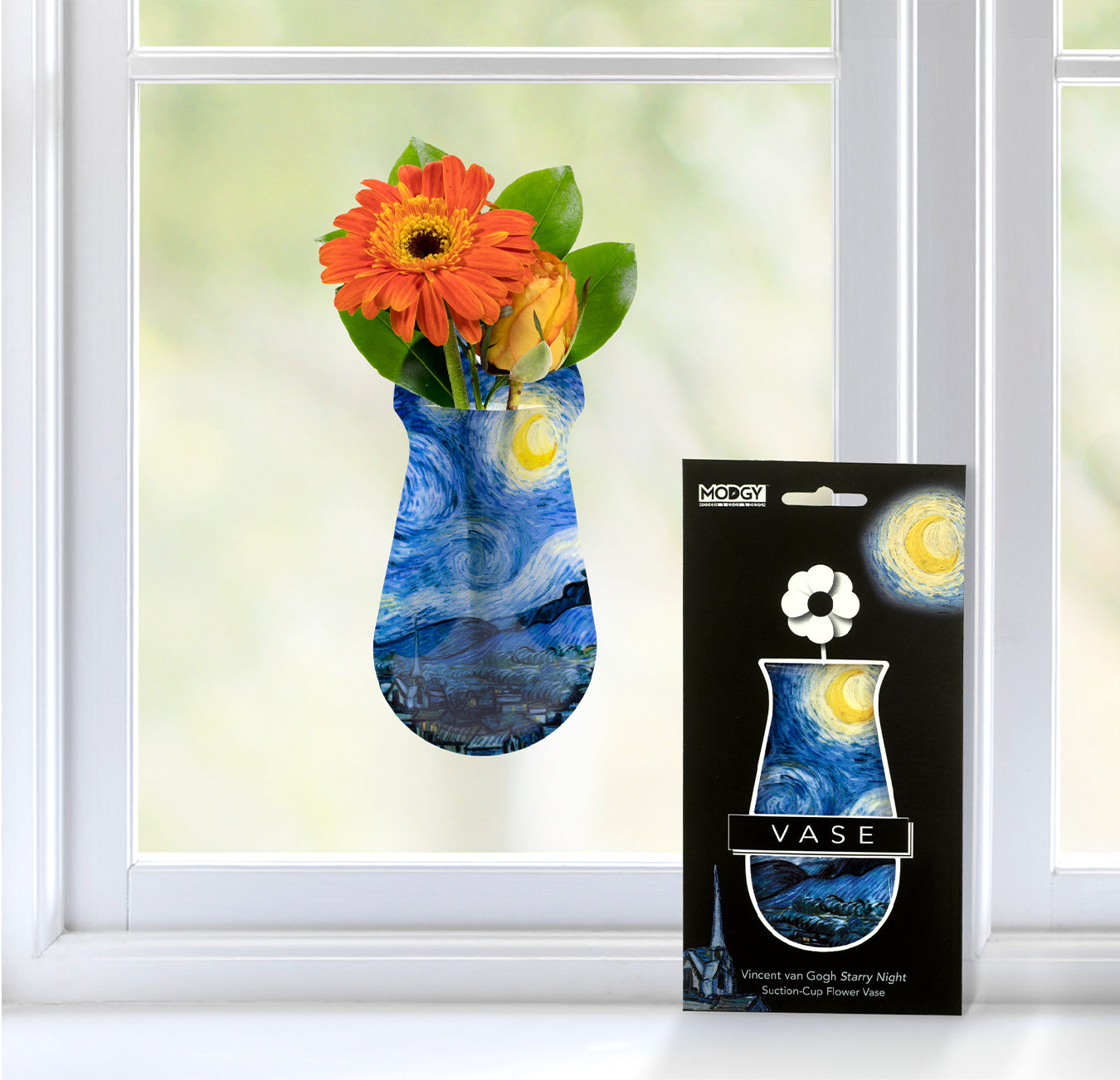Vincent Van Gogh Starry Night Suction Cup Bud Vase